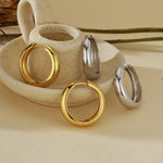 European And American Fashion S925 Sterling Silver Glossy Hoop Earrings