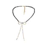 Pearl Bowknot Pendant Necklace Female Trendy Clavicle Chain
