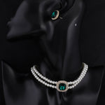 Gem Pearl Pendant Necklace Elegant Clavicle Chain