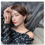 New Love Zircon Earrings Silver Needle Stud Earrings