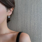 New Love Zircon Earrings Silver Needle Stud Earrings