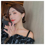 New Love Zircon Earrings Silver Needle Stud Earrings