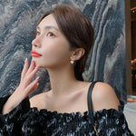 New Love Zircon Earrings Silver Needle Stud Earrings