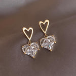 New Love Zircon Earrings Silver Needle Stud Earrings