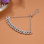 Hip Hop Unisex Trendy Thick Bracelets Exquisite Crystal Woman 3 Color Mental Figaro Bracelets Easy-wear Drawstring Man Jewelry