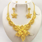 Gold Jewellery African Wedding Gifts Women Necklace Earrings