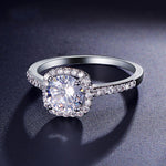 Wedding Rings for Women Silver Color Jewelry Luxury Rings Engagement Square Bague Cubic Zirconia