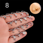 Henson Heart Butterfly Zircon Pendant Nose Ring