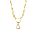 Women's Double-layer Chain Pearl Pendant Necklace