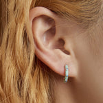 Women's Mint Turquoise Half Hoop Stud Earrings