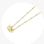 Gold Three-ring Necklace For Your Girlfriend's Birthday