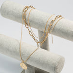 Imitation Pearl multi-layer chain pendant necklace