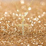 Angel Wings Cross Pendant Necklace For Woman With O Type Stainless Steel Chain Necklace Jewelry Gift