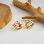 Fashion Geometry Pattern Stud Earrings Silver Needle Retro Hoop Earrings