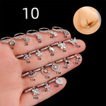 Henson Heart Butterfly Zircon Pendant Nose Ring