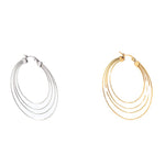French Mosquito-repellent Incense Shape Stainless Steel Earrings Hoop Geometric And Gold