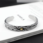 Titanium steel man feather bracelet