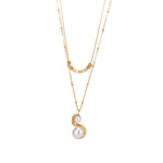 Pearl Pendant Snake Bones Chain Necklace Fashion