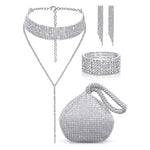 European And American Full Diamond Banquet Package Tassel Bracelet Earrings Necklace Set
