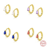 Colorful Water Drop Hoop Earrings