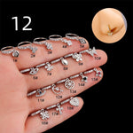 Henson Heart Butterfly Zircon Pendant Nose Ring