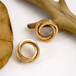 Fashion Geometry Pattern Stud Earrings Silver Needle Retro Hoop Earrings