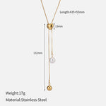 Pearl Pendant Snake Bones Chain Necklace Fashion