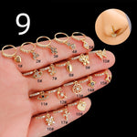 Henson Heart Butterfly Zircon Pendant Nose Ring