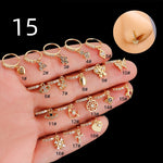 Henson Heart Butterfly Zircon Pendant Nose Ring