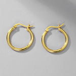 Stainless Steel Earrings Hoop Circle Women Gold