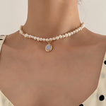 Pearl Clavicle Chain Jewelry Moonstone Pendant Necklace