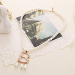 Fashion Pearl Necklace Creative Sweater Chain Letter Pendant
