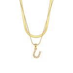 Women's Double-layer Chain Pearl Pendant Necklace