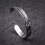 Titanium steel man feather bracelet