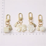 Cross-border Rose Bow Pearl Tassel Key Chain Car Pedant Decoration