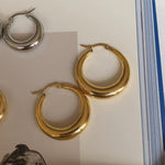 Female Ins Metal Circle Hoop Earrings