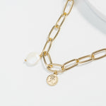 Imitation Pearl multi-layer chain pendant necklace