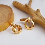 Fashion Geometry Pattern Stud Earrings Silver Needle Retro Hoop Earrings