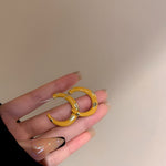 Silver Needle Oil Drop C-shaped Earring Stud Earrings Simple And Small