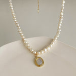 Pearl Clavicle Chain Jewelry Moonstone Pendant Necklace
