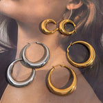 Female Ins Metal Circle Hoop Earrings