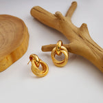 Fashion Geometry Pattern Stud Earrings Silver Needle Retro Hoop Earrings