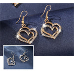 Frosty Wind Silver White Gold Yellow Two Tone Beautiful Bracelet Necklace Earrings Set