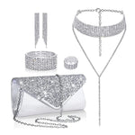 European And American Full Diamond Banquet Package Tassel Bracelet Earrings Necklace Set