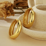 European And American Fashion S925 Sterling Silver Glossy Hoop Earrings