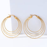French Mosquito-repellent Incense Shape Stainless Steel Earrings Hoop Geometric And Gold