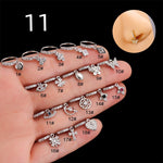 Henson Heart Butterfly Zircon Pendant Nose Ring