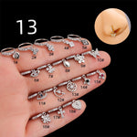 Henson Heart Butterfly Zircon Pendant Nose Ring