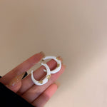 Silver Needle Oil Drop C-shaped Earring Stud Earrings Simple And Small